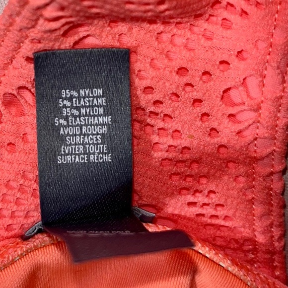 AERIE Coral Peach Pink Eyelet Scoop 2 Piece Bikini Swimsuit Set Top & Bottom M L - Picture 8 of 8